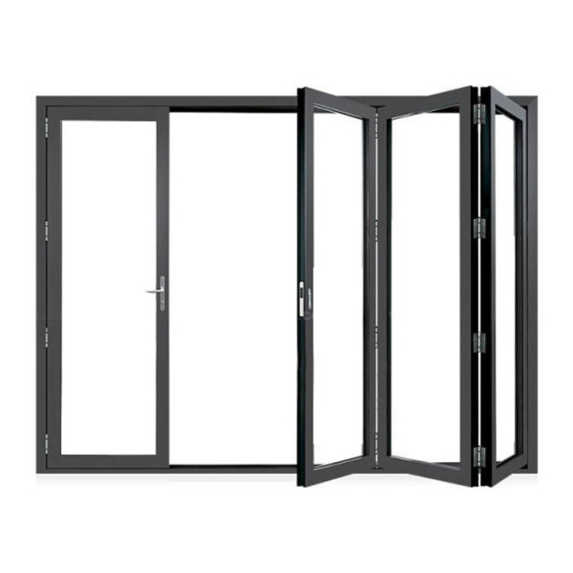 Cheap Double Glazed Aluminum Folding Door 2.0mm Sound Insulation wholesale