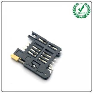 China 2.54Mm Pitch Chip Sim Card Holder Connector With Ejector 8 Circuits on sale