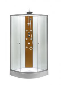 Cheap Circle Quadrant Shower Cabin with white acrylic tray and roof wholesale