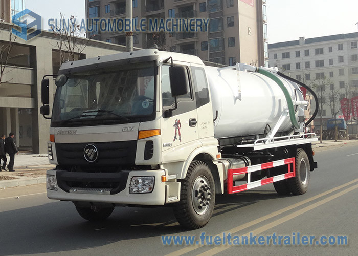 China FOTON Auman 4x2 Vacuum Tank Truck / Vehicle Mounted Water Tanks Capacity 10m3 on sale