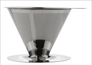 Cheap Double Layer Mesh Stainless Steel Coffee Filter Cone For 2  Cups , 85mm Height wholesale