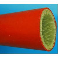 China Fiberglass braided sleeving coated with silicone resin for sale