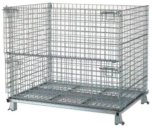 China Industrial Collapsible 500kg Metal Wire Mesh Basket on sale