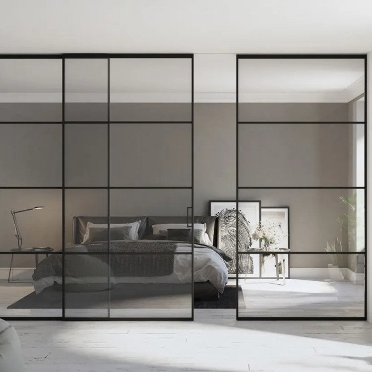 Transparent Glass Partition Walls With Glass Sliding Door Environmentally Friendly for sale