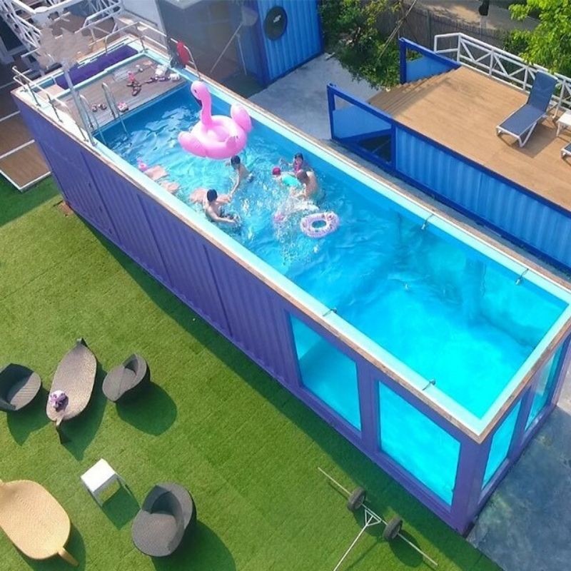 Cheap 40 Feet Artificial Steel Structure Surfable Shipping Container Swimming Pool wholesale
