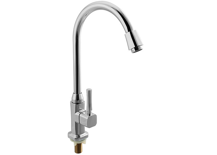 China Single Hole Kitchen Sink Faucets Mechanical Deck Mounted Plated And Brushed on sale