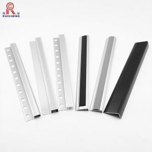 China Anodized Black Metal Stair Nosing 2.8m Length Slip Resistant Trapezoid on sale