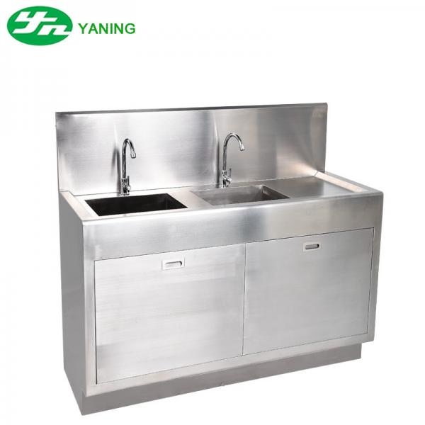 Quality Lab Stainless Steel Double Hand Wash Sink Manual Operation Customized for sale