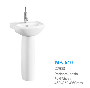 China Vitreous Ceramic Bathroom sinks washing hand basin with pedestal MB-510 on sale