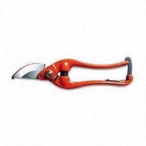 Cheap Pruning Shears, Made of Carbon Steel, Red Powder-coated Handle wholesale