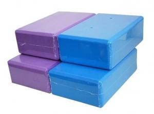 China 3x6x9'' blue purple colours EVA foam yoga block& yoga brick with shrink film packaging on sale