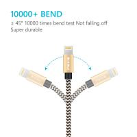China 5V 2.4A Nylon Braided Lightning Cable 3FT 10FT Lightning USB Cable for sale