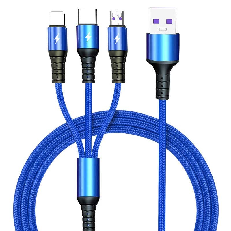 Nylon Braided 5A 3.5mm Fast Charging USB Cables Multifunctional for sale