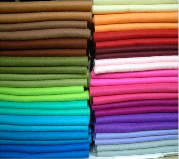China various color wool pressed nonwoven felt,customized thickness felt wool fabric on sale