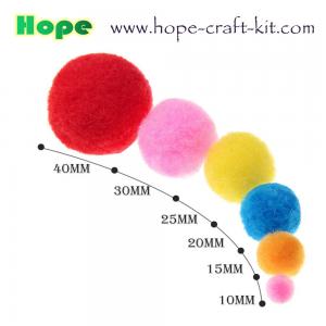 Cheap 10mm ~40mm assorted color & sizes round shape soft Pom pom ball for children hand-crafted material wholesale