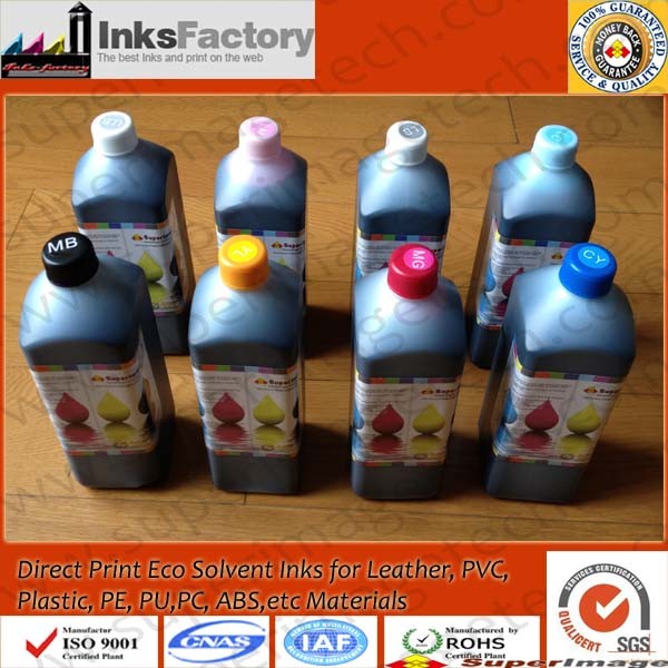 China Uncoating Direct Eco Solvent Ink for Leather/PU/PC/PVC/Plastic/ABS on sale