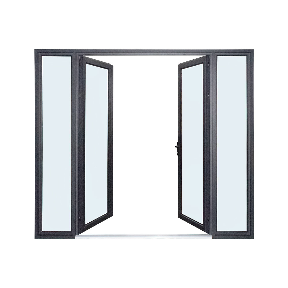 Cheap Double Glass French Break Bridge Aluminium Hinge Door For Entry Commercial wholesale