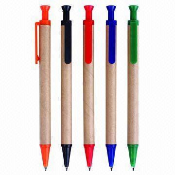 Cheap Eco Paper Ballpoint Pens, Various Color Logo Printings are Available wholesale