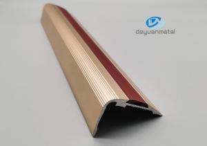 China 33x52mm Aluminium Stair Nosing Edge Trim Anodised With PVC Rubber on sale