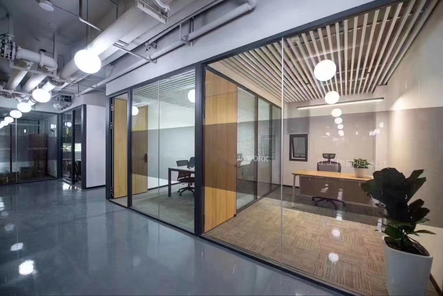Demountable Frameless Double Glass Partition Walls Sound Insulation for sale