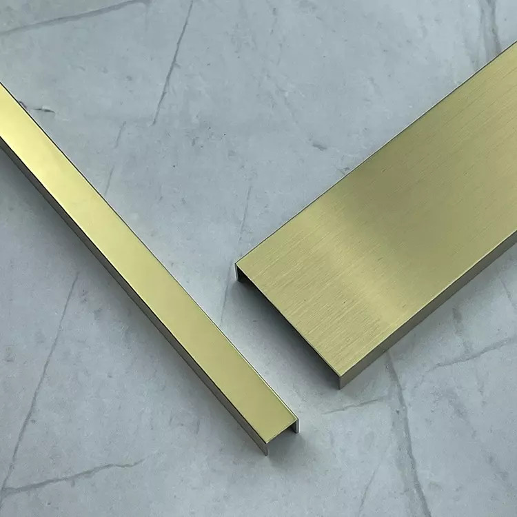 China Gold Polished Brushed Finished Stainless Steel Tile Trim Metal U Profiles on sale