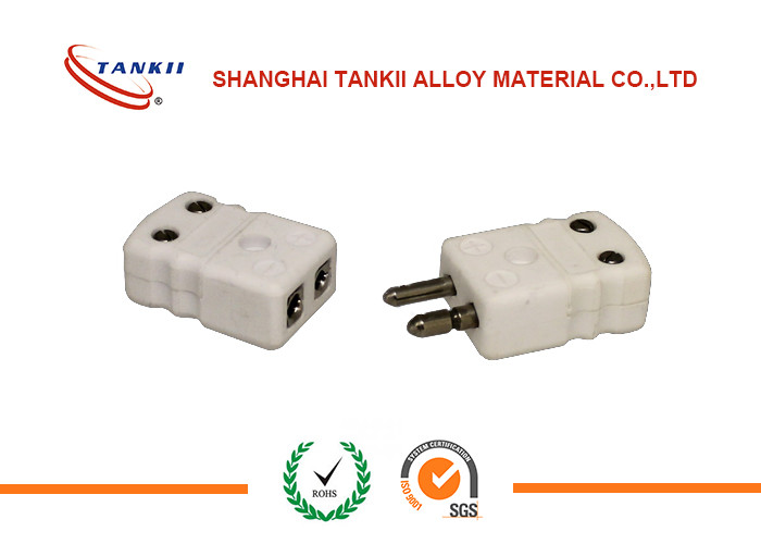 China Miniature White Colour Type K Thermocouple Connectors Male And Female Plug for sale