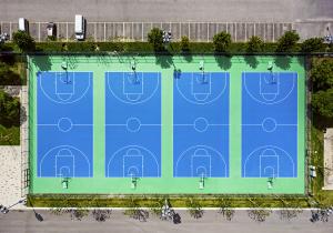 Cheap ISO14001 SGS PU Sports Flooring Silicon Outdoor Basketball Tennis Court wholesale