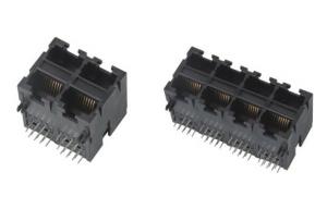 China 2 x 2 / 2 x 4 Port 90 Degree RJ45 Connector Without EMI PBT Housing on sale