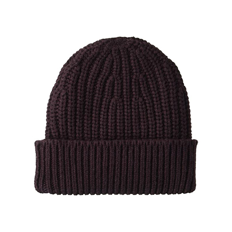 Cheap Trendy Warm 56cm Knit Beanie Hats Plain Dyed Waterproof wholesale
