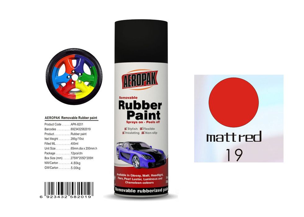 Cheap Good Hardness Rubber Coat Spray Paint  Matt Red Color APK-8201-19 wholesale