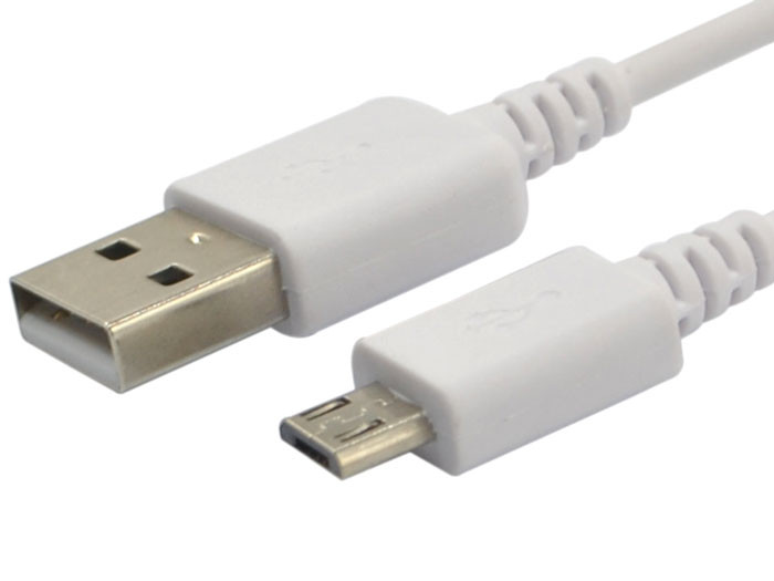 White USB2.0 Charge Data Cable A MALE to Micro 5 Pin Connector Cable for sale