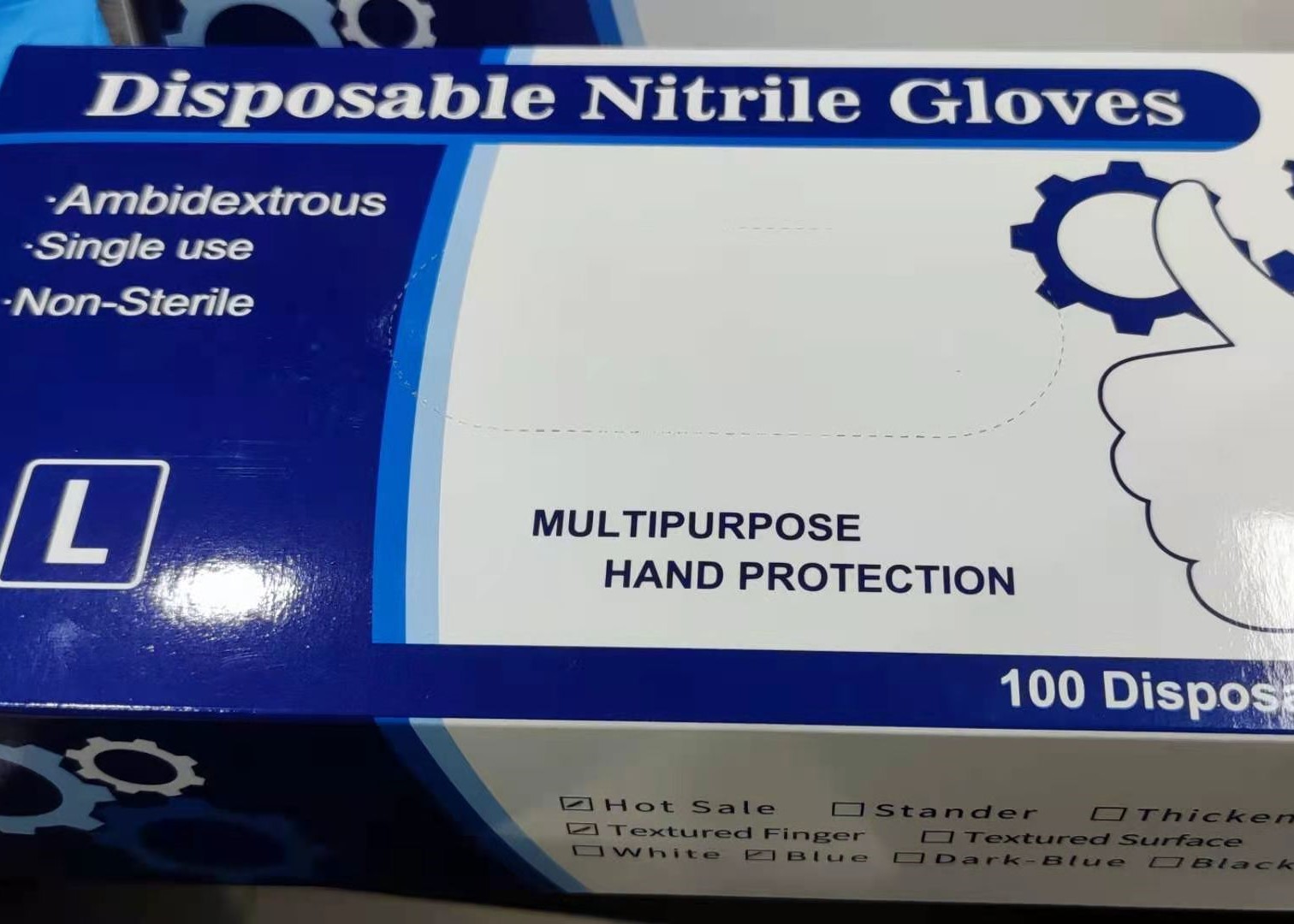 Cheap Anti Bacterial Anti Virus Dental Exam Gloves Disposable Blue Nitrile Gloves wholesale