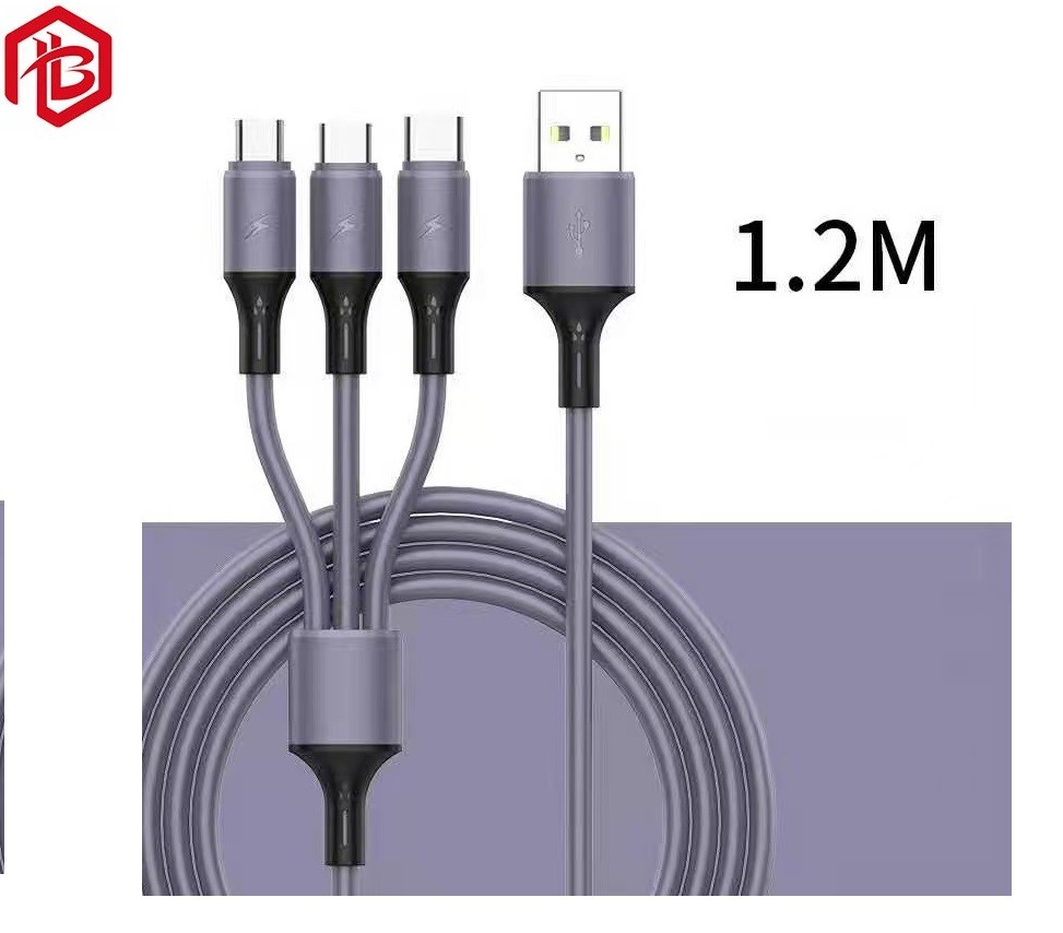 Nylon Braided 3ft 6ft 10ft 3 In 1 Usb 3.0 Charger Cable Micro Usb Type C Fast Charging Data Cable for sale