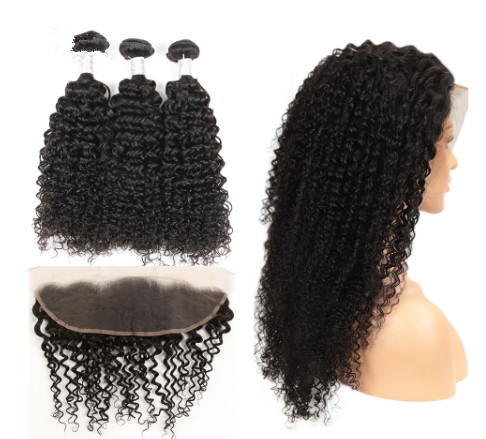 China Natural Color Kinky Curly Hair Extensions Human Hair For Black Women on sale