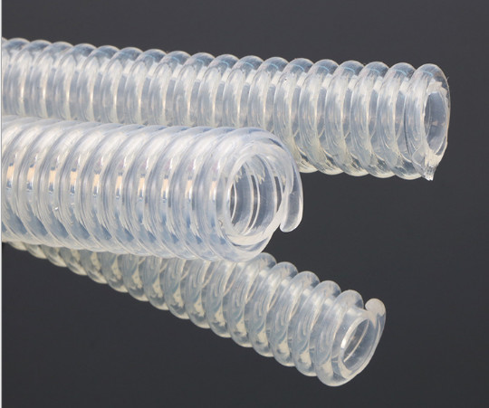 China Transparent Silicone Corrugated Flexible Tubing Medical Grade FDA Certificated on sale