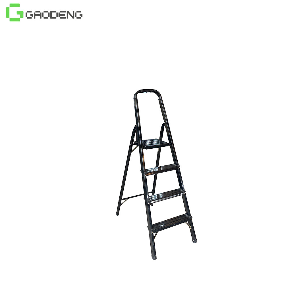 Cheap 2.8ft 4 Step Fold Up Aluminum Ladder Black Non Slip wholesale