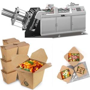 China Paper Take Away Automatic Lunch Box Production Line Servo Motor 150pcs/Min on sale