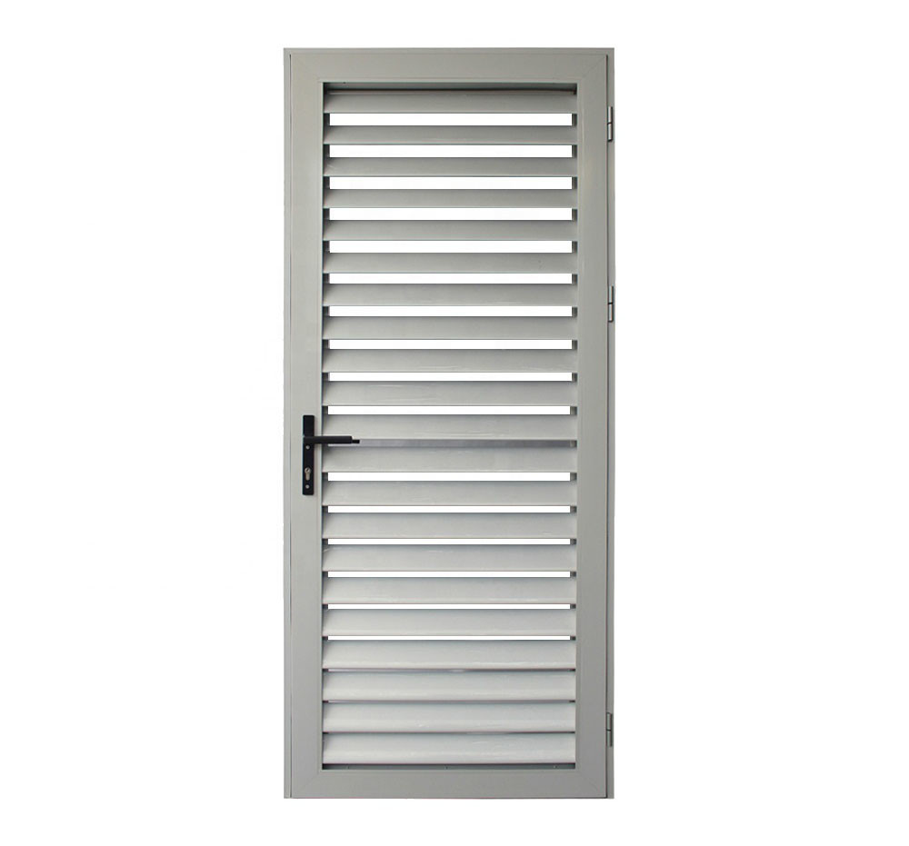 Cheap White Color Surface Glass Louver Doors , Aluminium Frame French Doors ISO14001 wholesale