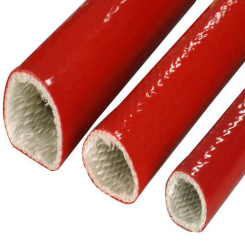 Soft Elastic Silicone Coated Fiberglass Insulation Sleeving High Temperature for sale