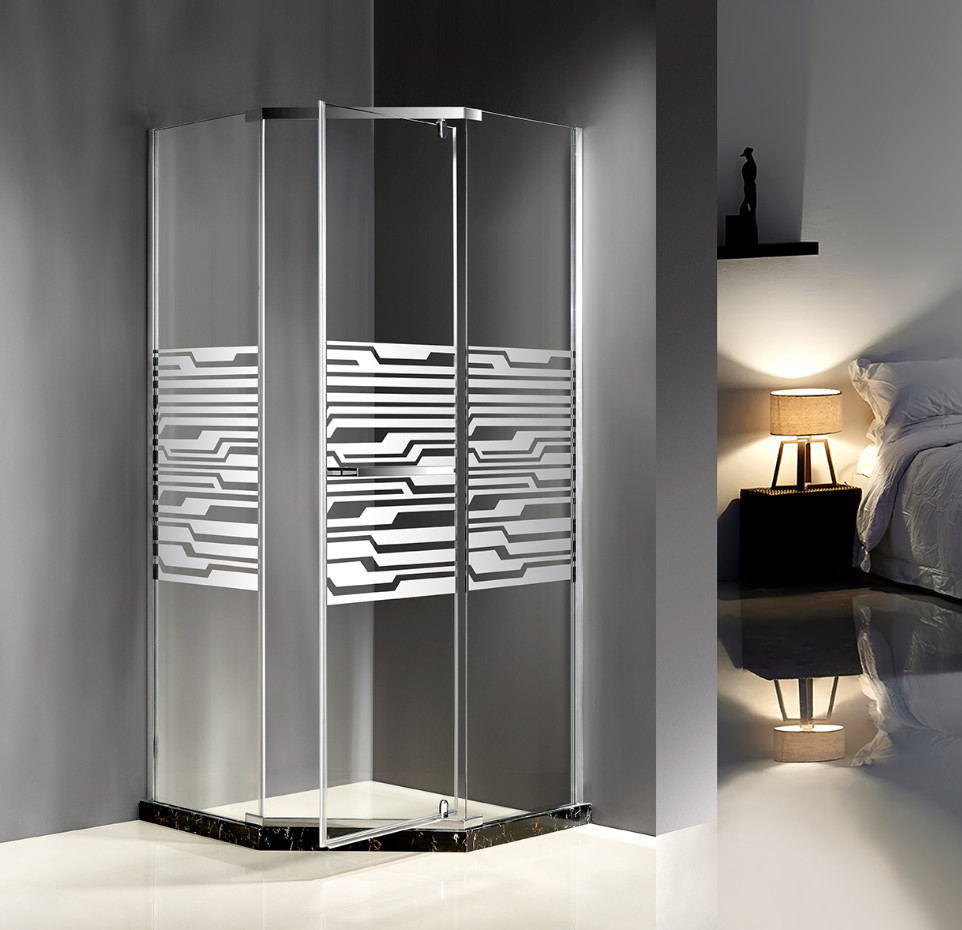 Cheap Custom 900MM Quadrant Shower Enclosures Mirror Glass Dimond Shape Pivot Door wholesale