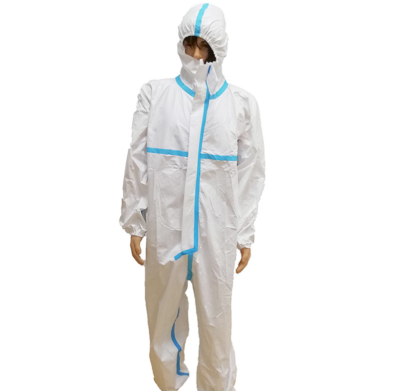 Cheap White Disposable Protective Gowns / Breathable Disposable Coveralls wholesale