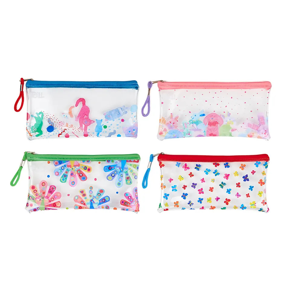China Frosted Mini PVC Pencil Pouch Custom Colored PP Plastic Pencil Pouch With Zipper on sale