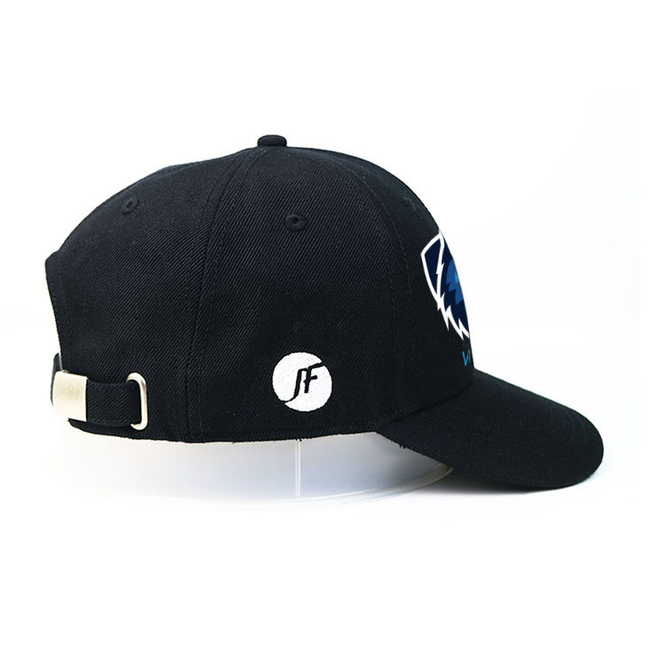 Cheap Custom design your own brand ACE inner tape printing black 6panel baseball caps hats wholesale