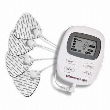 Cheap Slimming Angel Electronic Muscle Stimulator with Four Pieces Gel Pads, Promotes Blood Circulation wholesale