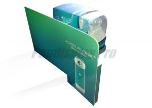 China Eco Friendly Cardboard Counter Display Units With A5 Brochure Holder And Ads Board on sale