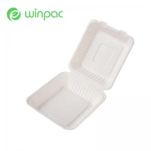 China Disposable Biodegradable Take Away Food Container 6 Inch Sugarcane Bagasse Lunch Box on sale