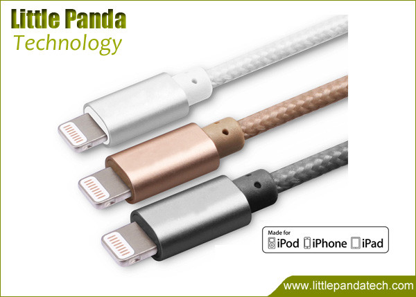 Best Selling USB Data Cable Super Speed Aluminum iPhone 5 8 pin USB Cable Woven Braided for sale