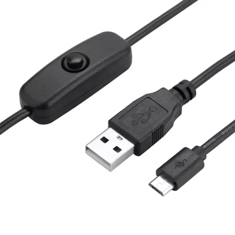 OEM ODM Micro USB Cable , USB Charging Cord 3.3ft With ON OFF Switch for sale