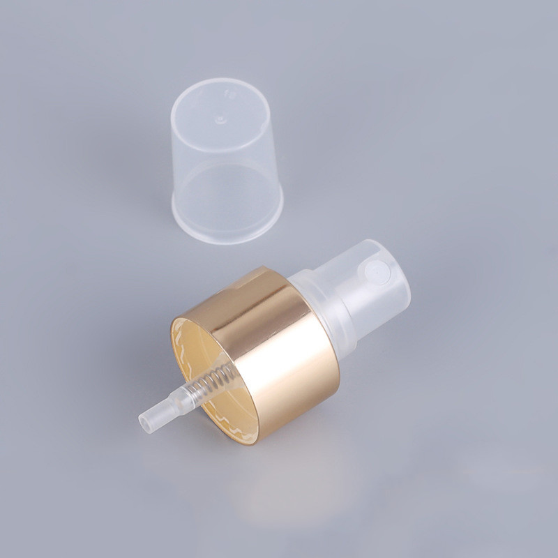 China Transparent Plastic Fine Mist Spray Nozzles 24/410 Gold Sprayer Pump on sale