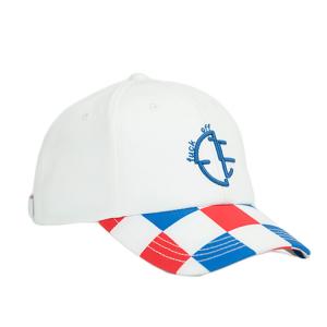 Cheap White 6 Panel Dad Hat / Custom Embroidery Logo Printing Bill Metal Bucket Baseball Sport Cap wholesale